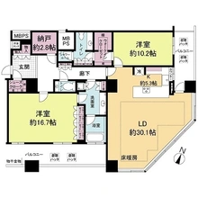 【大阪府/大阪市港区弁天】クロスタワー大阪ベイ 間取り図