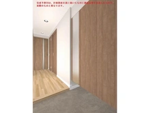 【東京都/江東区亀戸】グランパース亀戸 姿見付き靴棚を採用の玄関