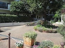 【東京都/江東区亀戸】日商岩井亀戸マンション エントランス前は広々としており自然が豊かです。