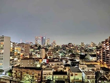 【東京都/新宿区西早稲田】ライオンズマンション西早稲田シティ 洋室（約4.8帖）からの眺望。北東側は池袋方面に抜けており、高層ビル群を眺めることができます。