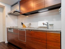 【大阪府/大阪市北区中之島】ザ・パークハウス中之島タワー 食器洗浄乾燥機、浄水機、ディスポーザー搭載のキッチン。備品は売買対象外です。