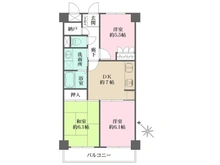 【神奈川県/横浜市鶴見区矢向】ダイアパレス矢向第1 間取り図