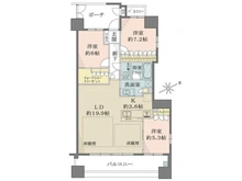 【大阪府/堺市堺区三国ヶ丘御幸通】堺東ヴューモ 間取り図