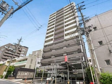 【愛知県/名古屋市中区富士見町】プレサンスロジェ上前津エグゼ 外観：地上14階建RC造マンション。地下鉄名城線「上前津」駅まで徒歩6分。2沿線2駅利用可能な立地です。
