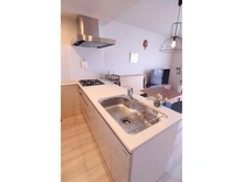 【千葉県/柏市南柏】ルネ南柏駅前 傷付きにくく耐久性に優れた人造大理石キッチン。浄水器一体型ハンドシャワー水栓付き