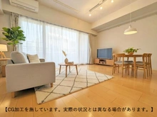 【千葉県/松戸市日暮】エクセレント八柱駅前 LDは約11.3帖あり、南東向きのバルコニーに面しております。こちらはCG加工で家具を配置してます