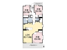 【千葉県/松戸市八ケ崎】東急ドエル松戸ビレジ 間取り図