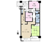 【千葉県/船橋市藤原】ペアタウン船橋B棟 間取り図
