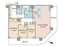 【神奈川県/横浜市神奈川区栄町】ザ・ヨコハマタワーズ 間取り図