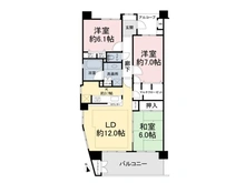 【千葉県/市川市田尻】レクセルマンション原木中山 間取り図