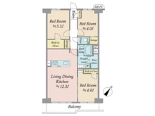 【神奈川県/横浜市鶴見区潮田町】日商岩井第二鶴見マンション 間取り図