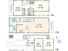 【神奈川県/相模原市緑区橋本】相模原市緑区橋本5丁目　新築一戸建て　No.B / 全2棟 