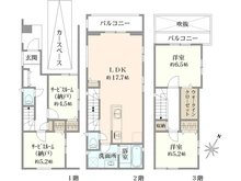 【神奈川県/横浜市緑区長津田】横浜市緑区長津田1丁目　新築戸建　3号棟 