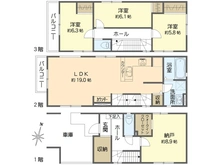 【東京都/江戸川区中葛西】江戸川区中葛西1丁目　新築戸建　2号棟 