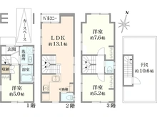 【東京都/足立区関原】足立区関原2丁目　新築戸建　1号棟（全3棟） 