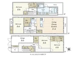 【東京都/渋谷区西原】渋谷区西原二丁目戸建 間取り図