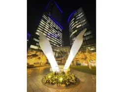 【東京都/千代田区神田淡路町】ワテラスタワーレジデンス モニュメント(夜間)