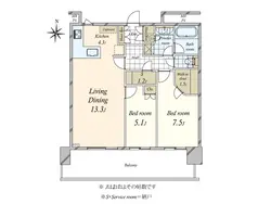 【東京都/江東区豊洲】アーバンドックパークシティ豊洲タワー A 間取り図