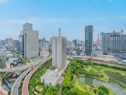 【東京都/港区海岸】Brillia Tower 浜離宮　ブリリアタワー浜離宮 バルコニーからの眺望（西側）