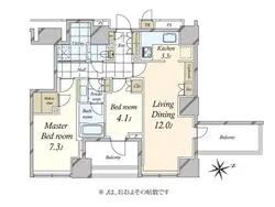 【東京都/新宿区四谷】クラッシィタワー新宿御苑 間取り図