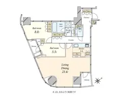 【東京都/渋谷区猿楽町】プラウド代官山フロント 間取り図