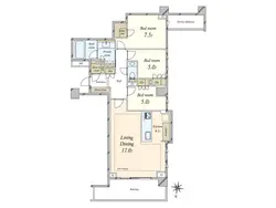 【東京都/港区高輪】ブリリア高輪レフィール 間取り図