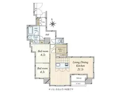 【東京都/港区白金台】プラウドタワー白金台 間取り図