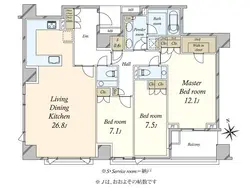 【東京都/港区三田】パークマンション三田綱町ザフォレスト 間取り図