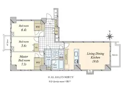 【東京都/渋谷区広尾】広尾ガーデンヒルズ ウエストヒルJ棟 間取り図