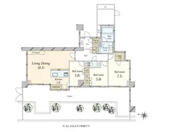 【東京都/港区高輪】ブリリア高輪レフィール 間取り図