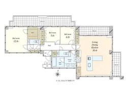 【東京都/港区元麻布】元麻布パークハウス 間取り図