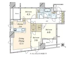 【東京都/中央区新川】クレヴィア東京八丁堀 新川ザ・レジデンス 間取り図