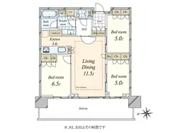 【東京都/中央区晴海】HARUMI FLAG SUN VILLAGE T棟 間取り図
