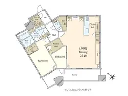 【東京都/中央区勝どき】パークタワー勝どきサウス 間取り図