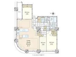 【東京都/中央区佃】センチュリーパークタワー 間取り図