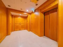 【東京都/港区高輪】東高ペアシティミューゼ高輪 共用部：2階エレベーターホール、奥玄関扉