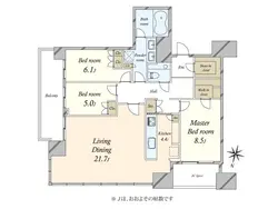 【東京都/港区赤坂】赤坂タワーレジデンス トップ オブ ザ ヒル 間取り図