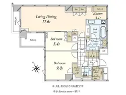 【東京都/港区白金】パークレ・ジェイド白金レジデンス 間取り図