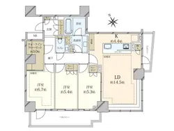【東京都/港区三田】ザ・パークハウス三田ガーデン 間取り図