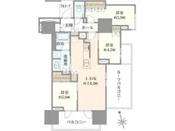 【東京都/新宿区原町】プラウド新宿牛込柳町 間取り図