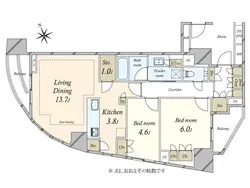 【東京都/渋谷区東】プラウド渋谷東 間取り図
