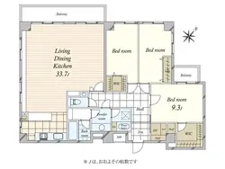 【東京都/港区元麻布】サンビューハイツ第二元麻布 間取り図