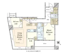 【東京都/中央区勝どき】パークタワー勝どきサウス 間取り図