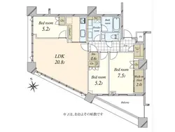 【東京都/港区三田】パークコート麻布十番ザ・タワー 間取り図