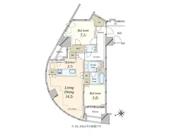 【東京都/渋谷区東】プラウド渋谷東 間取り図