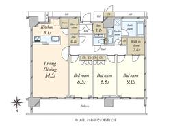 【東京都/中央区晴海】ザ・パークハウス晴海タワーズ　ティアロレジデンス 間取り図