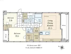 【東京都/千代田区五番町】パルシオ五番町 間取り図
