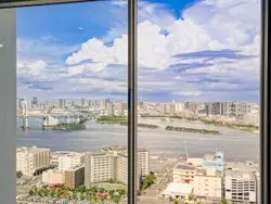 【東京都/港区港南】ワールドシティタワーズ アクアタワー 眺望：リビングダイニングから　※ズームあり