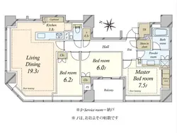 【東京都/千代田区一番町】Brillia一番町　ブリリア一番町 間取り図