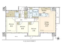 【東京都/文京区本郷】ブランズ本郷 間取り図